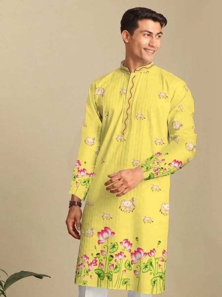 Classic Indian Men’s Traditional Heavy Rayon Silk Kurta Set with Cotton Pajama At Manufacturer Rate Mens Wear