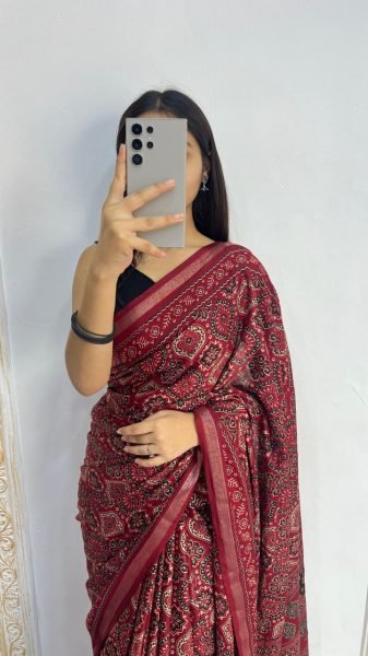 Classic Red Mal Cotton Saree with Traditional Pattern and Soft Fabric Printed Cotton Sarees Wholesale