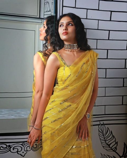 Classic Yellow Color Georgette Saree With Sequence Work  Georgette Sarees Wholesale