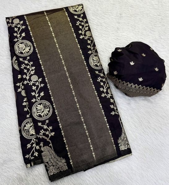 Classy Black Rich Crepe Khadi Cotton Silk Saree with Golden Zari Pallu For Events Printed Cotton Sarees Wholesale
