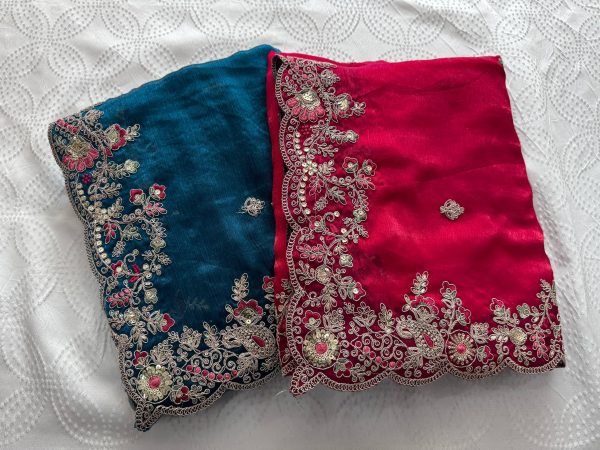 Classy Blue Fendy Chiffon Silk Saree with Embroidery and Piping Border for Party Silk Sarees Wholesale
