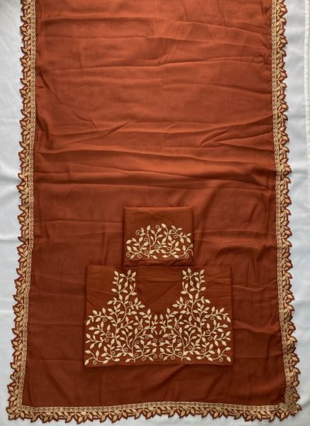 Classy Orange Soft Rangoli Silk Saree with Cutwork Lace Border for Special Occasions Embroidery Sarees Wholesale