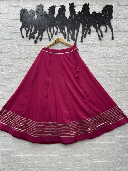 Classy Pink Boutique Style Heavy Rayon Cotton Lehenga Choli for Festive Wear Navratri Lehnega Choli