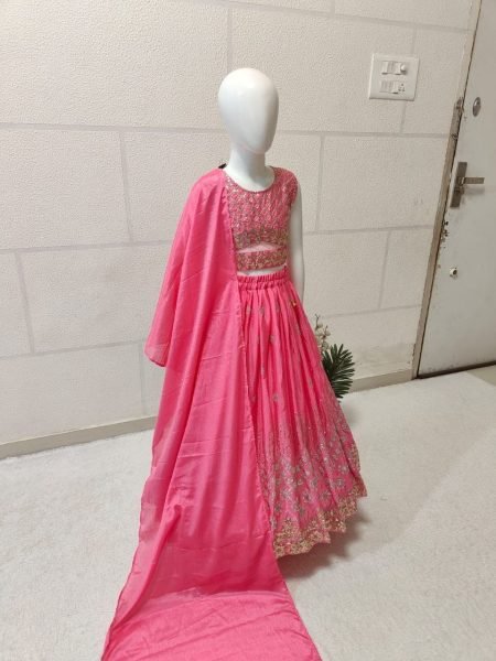 Classy Pink Designer Kids Lehenga Set for Wedding and Party Wear Girls Wear