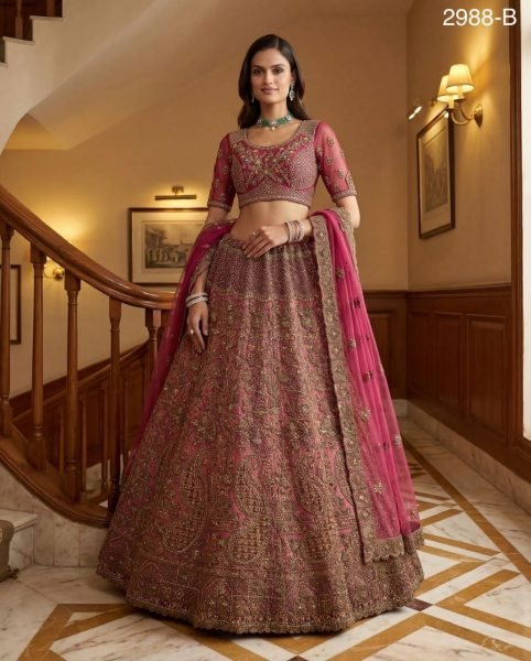 Classy Pink Heavy Designer Bridal Lehenga with Zari Dori and Sequins Work Bridal Lehenga Choli