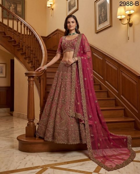 Classy Pink Heavy Designer Bridal Lehenga with Zari Dori and Sequins Work Bridal Lehenga Choli