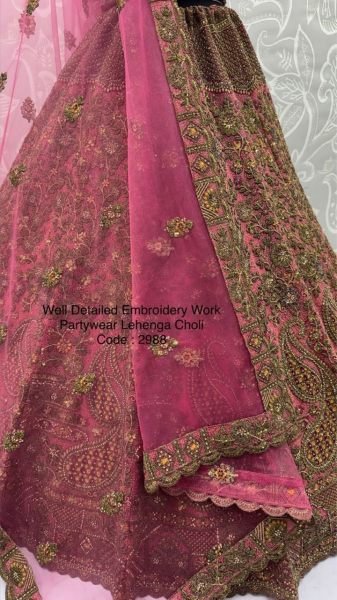 Classy Pink Heavy Designer Bridal Lehenga with Zari Dori and Sequins Work Bridal Lehenga Choli