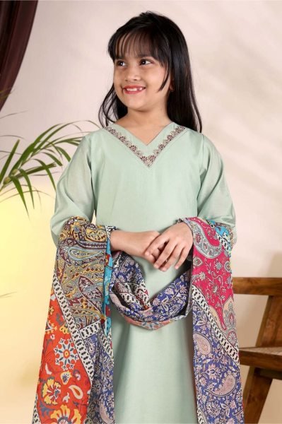 Classy Pista Party Wear Roman Kurti Pant Set for Baby Girls and Kids Girls Wear