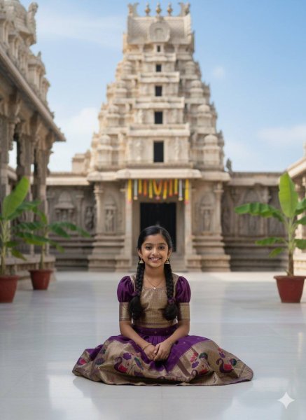 Classy Purple Kids Silk Lehenga Choli with Zari Weaving for Festive Wear Girls Wear