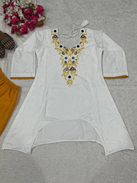 Classy Yellow Fully Stitched Crepe Top and Farshi Salwar Set at Manufacturer Rate CO ORD Sets