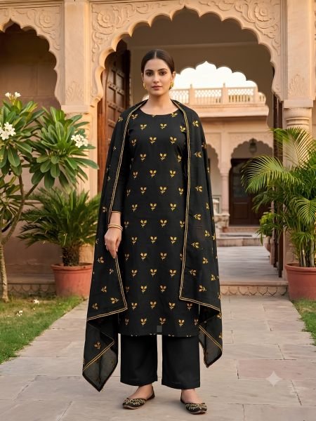 Classy Yellow Party Wear Vichitra Silk Suit Set with Designer Dupatta For Festival Dress Material 