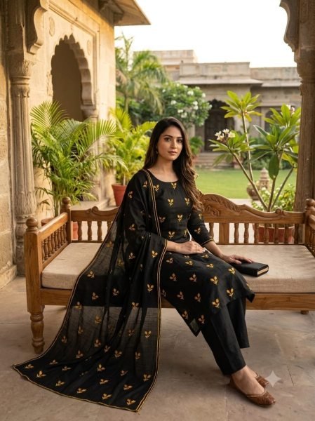 Classy Yellow Party Wear Vichitra Silk Suit Set with Designer Dupatta For Festival Color Set Matching Dress Material Wholesale