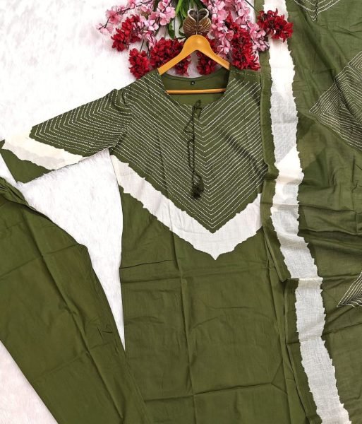 Comfortable Cotton Kurti Pant Set with Embroidery Work For Special Occasions  Embroidery Kurtis 