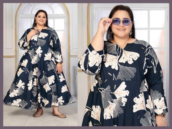 Comfortable Plus Size Rayon Long Kurti for Curvy Women Plus Size Kurti / Gown