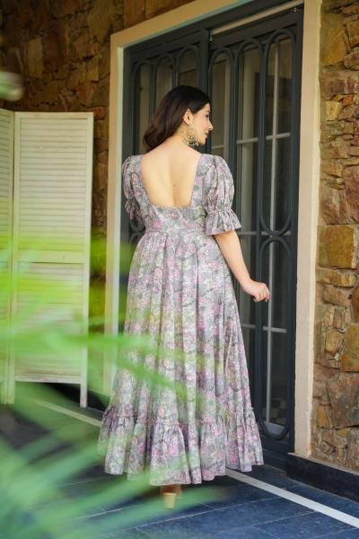 Comfortable Printed Rayon Long Gown at Manufacturer Rate Printed Kurtis