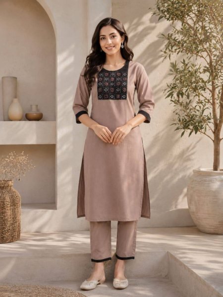 Comfortable Salab Cotton Ready to Wear 2 Piece Set for Ladies Kurtis
