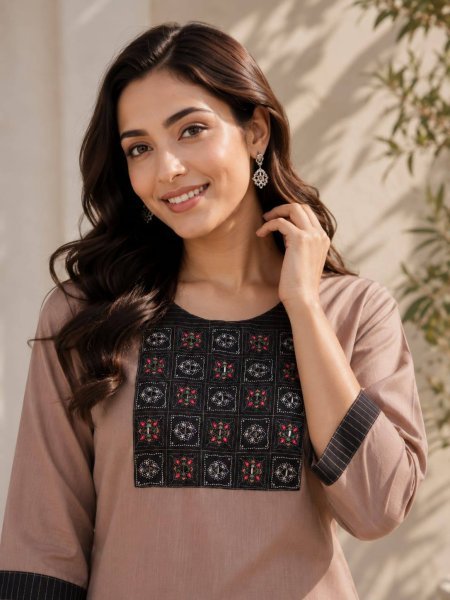 Comfortable Salab Cotton Ready to Wear 2 Piece Set for Ladies Printed Kurtis