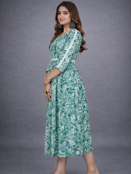 Comfortable Sky Blue Crepe Kurti for Women Everyday Fashion Kurtis