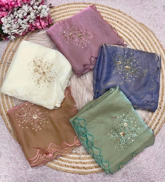 Compact Lavender Designer Bollywood Inspired Fandy Satin Saree WIth Stitched Blouse Bollywood Fancy Sarees Wholesale