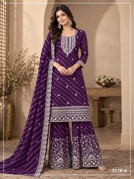 Compact Wine Faux Georgette Digital Print Sequins Work Dress Material at Wholesale Rate 