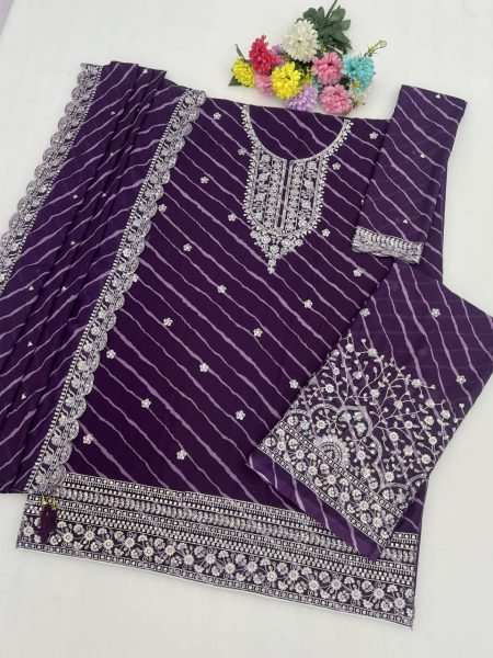 Compact Wine Faux Georgette Digital Print Sequins Work Dress Material at Wholesale Rate Designer Plazzo Salwar Suits Wholesale