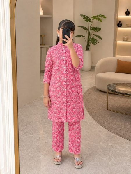 Contemporary Hot Pink Designer Girls Printed Kurti with Matching Pant at Manufacturer  Kurtis