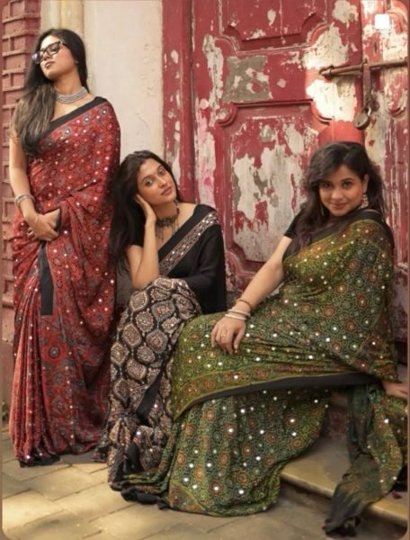 Contemporary Maroon Gajji Silk Heavy Mirror Work Saree with Running Blouse for Party Silk Sarees Wholesale
