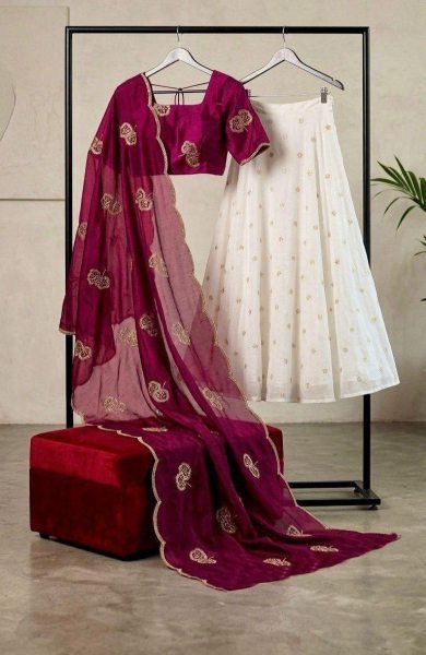 Contemporary Maroon Stylish Party Wear Lehenga Set with Embroidered Blouse and Dupatta Designer Lehenga Choli