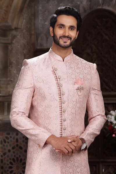 Contemporary Pink Ethnic Indo Western Outfit With Pajama for Party Wear Kurta Pajama Wholesale