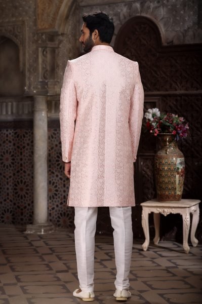Contemporary Pink Ethnic Indo Western Outfit With Pajama for Party Wear Kurta Pajama Wholesale