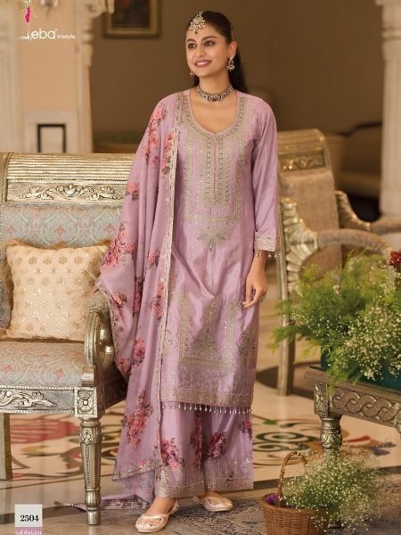 Contemporary Purple Premium Wedding Wear Heavy Chinon Suit with Dupatta 