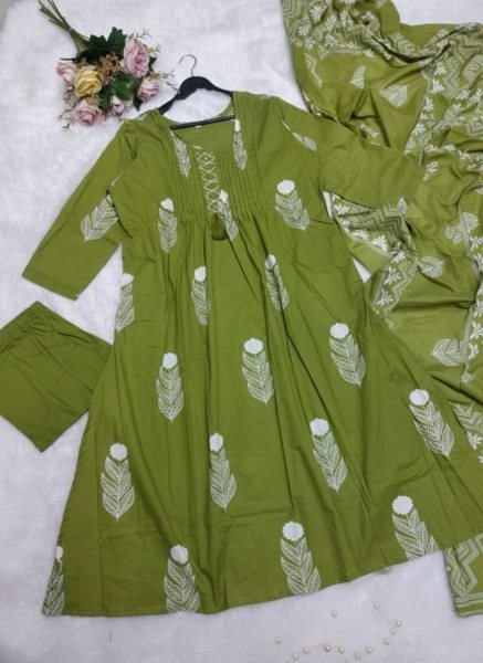 Cotton Hand Work Anarkali Kurta Pant Set at Manufacturer Rate  Straight Cut Long Kurtis