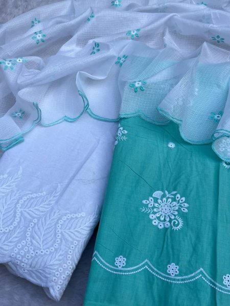 Pure Cotton Palazzo Suit with Embroidery Dupatta Perfect for Daytime Events  Dress Material 