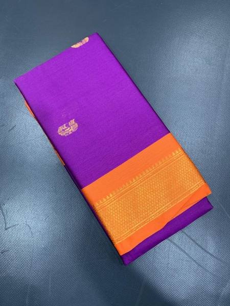 Cotton Silk Saree with Gold Weaving Border and Contrast Blouse For Regular Wear Printed Cotton Sarees Wholesale