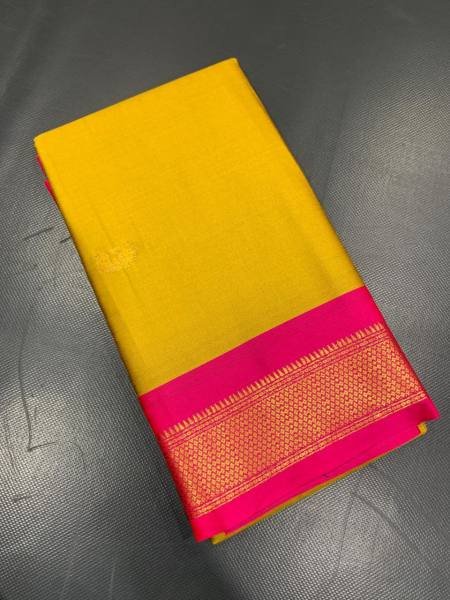 Cotton Silk Saree with Gold Weaving Border and Contrast Blouse For Regular Wear Printed Cotton Sarees Wholesale