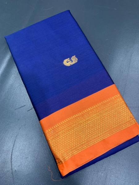 Cotton Silk Saree with Gold Weaving Border and Contrast Blouse For Regular Wear Printed Cotton Sarees Wholesale