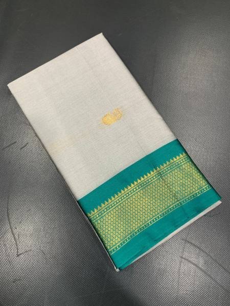 Cotton Silk Saree with Gold Weaving Border and Contrast Blouse For Regular Wear Printed Cotton Sarees Wholesale