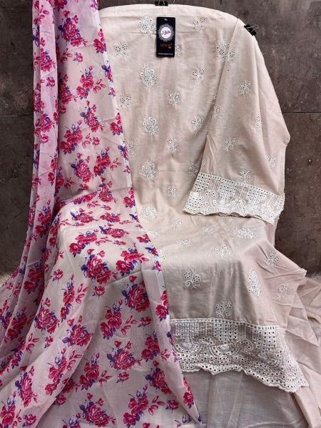 Cotton Suits With Chiffon Print Dupatta  Cotton Salwar Kameez Wholesale