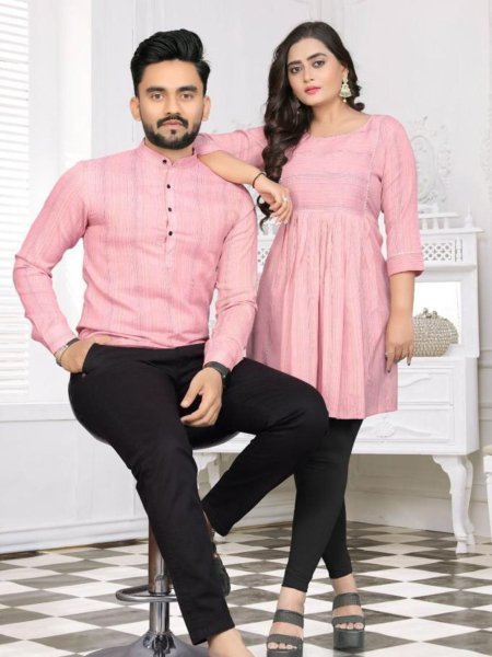 Couple Combo in Soft Linen Cotton Perfect for Festive Walks & Day Outs Mens Wear