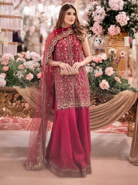 Couture Chinnon Silk Sequins   Zari Embroidered Kurti Plazzo Set with Soft Net Dupatta for Wedding Wear Ready To Wear Suit