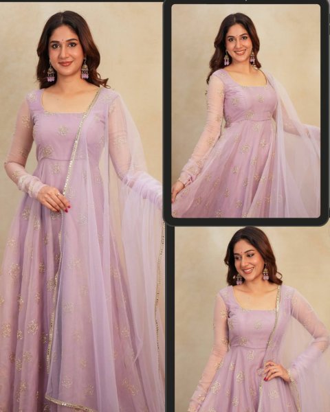 Cozy Lavender  Readymade Anarkali with Bids and Embroidery Work for  Party Wear Anarkali Kurtis 
