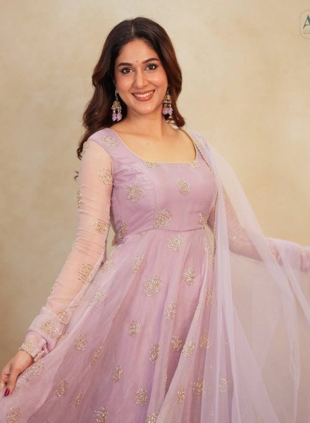 Cozy Lavender  Readymade Anarkali with Bids and Embroidery Work for  Party Wear Anarkali Kurtis 