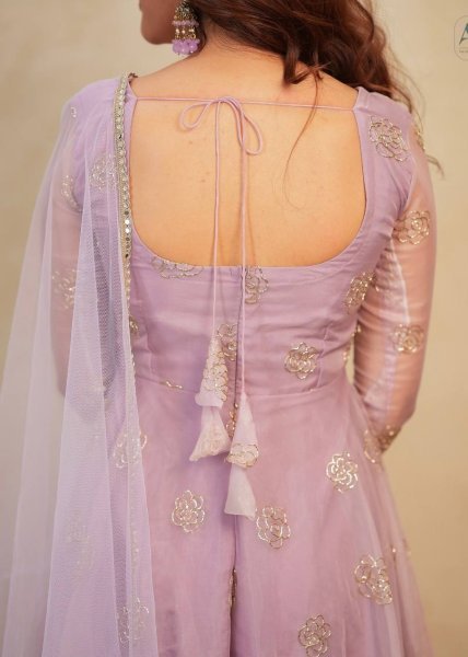 Cozy Lavender  Readymade Anarkali with Bids and Embroidery Work for  Party Wear Anarkali Kurtis 