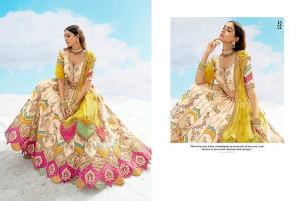 Cream Color Embroidered Wedding Lehenga Choli With Dupatta Bridal Lehenga Choli