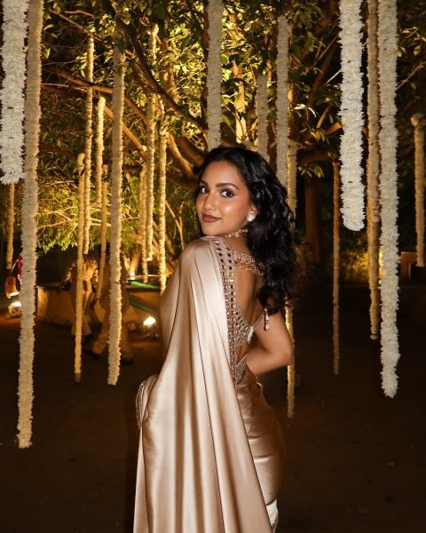 Cream Japan Satin Saree with Real Mirror Work for Wedding and Festive Wear Bollywood Fancy Sarees Wholesale