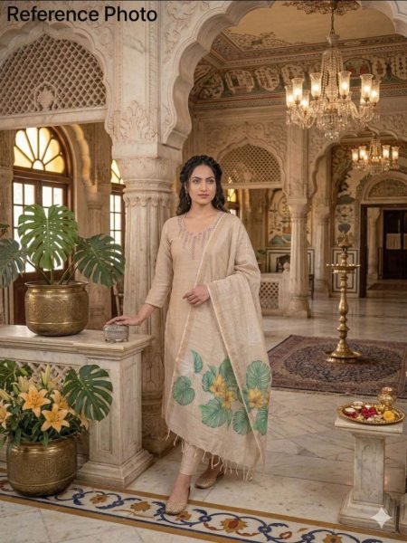 Cream Premium Quality Kurti Pant Set with Hand Work at Manufacturer Price Kurtis