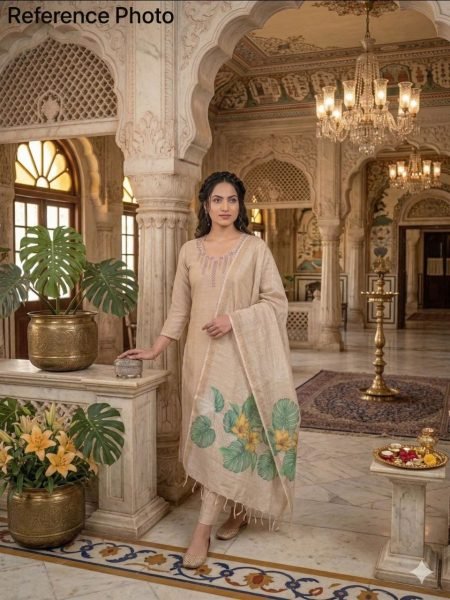 Cream Premium Quality Kurti Pant Set with Hand Work at Manufacturer Price  Straight Cut Long Kurtis
