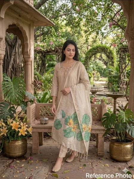 Cream Premium Quality Kurti Pant Set with Hand Work at Manufacturer Price  Straight Cut Long Kurtis