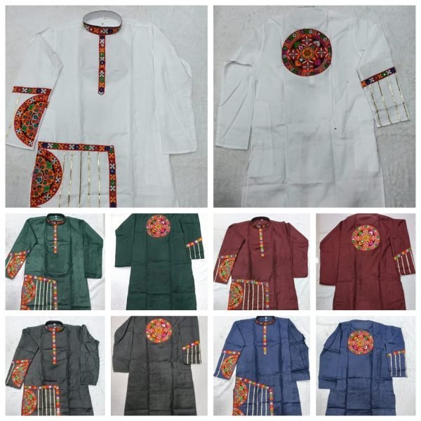 Creative Green Heavy Cotton Navratri Kurta with Raymond Cotton Dhoti for Men Kurta Pajama Wholesale