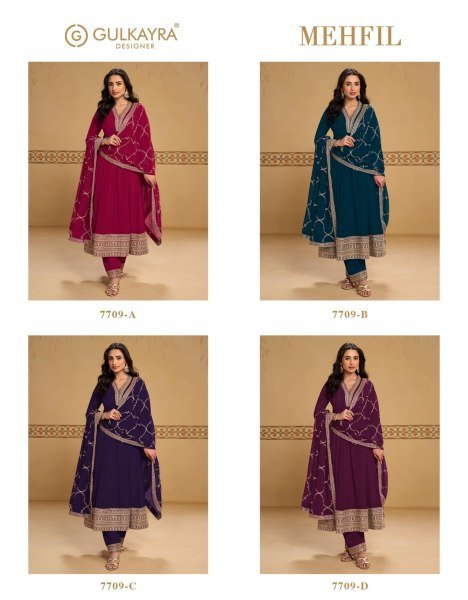 Creative Wine Real Georgette Mehfil Suit Set with Front and Back Embroidery at Wholesale Rate Anarakali Gown Wholesale